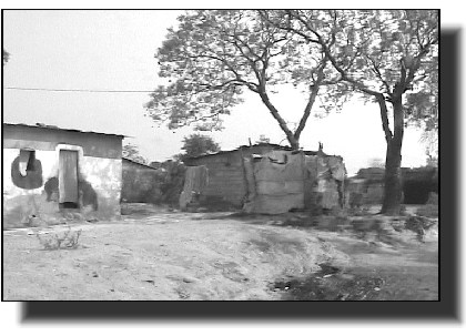 Homes near the meeting room in Zambia